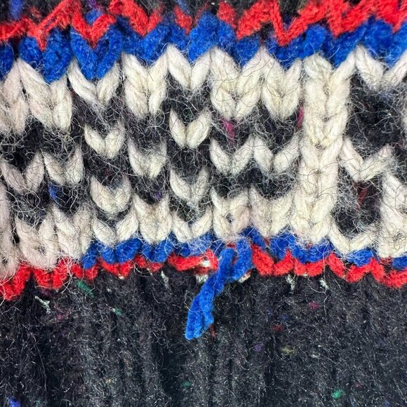 Vintage 90s Liz Claiborne Sport Chunky Fair Isle Colorful Wool Sweater Size S - Picture 9 of 9